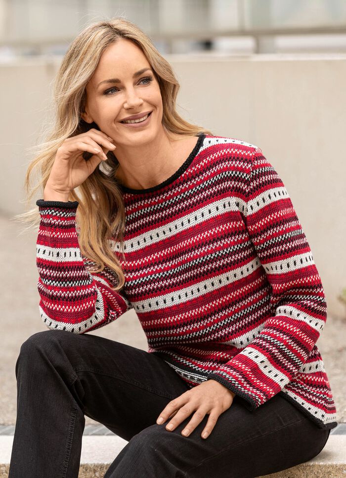 Tröja i dekorativt randigt mönster 