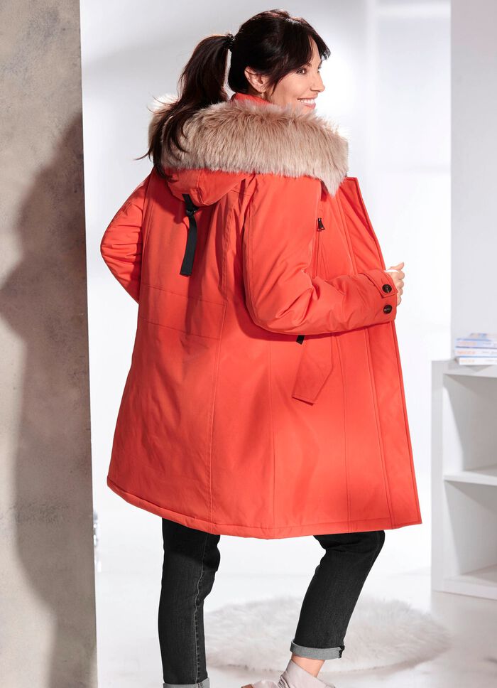 Kort kappa med justerbar huva 