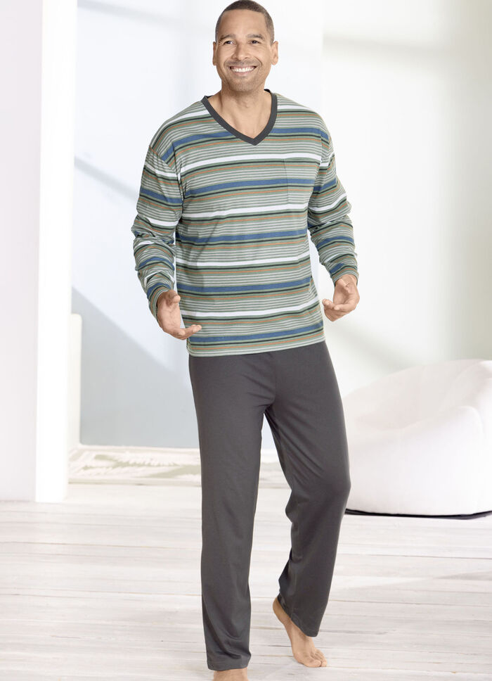 V-ringad pyjamas med öppna manschetter 