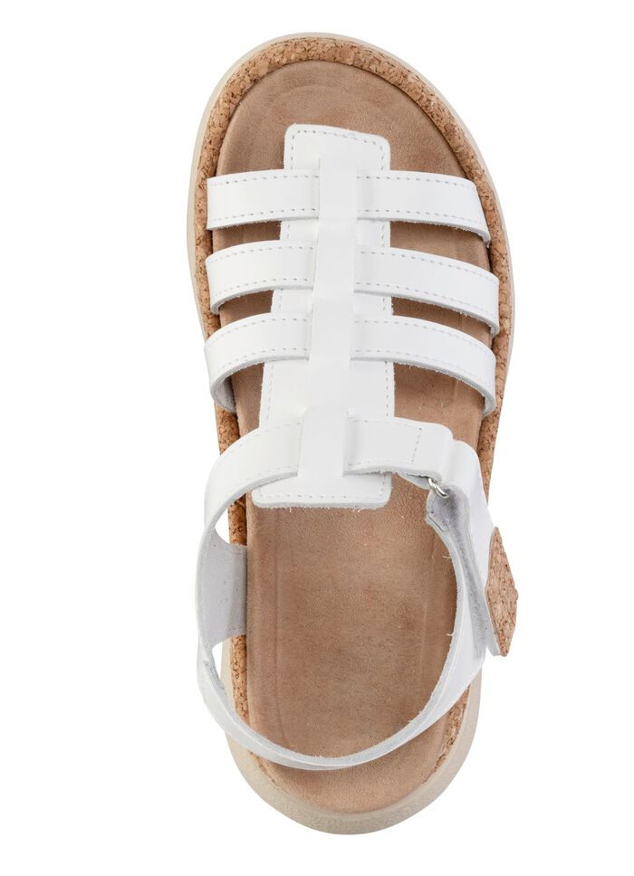 Sandal med st&aring;ngband med korkkanter 