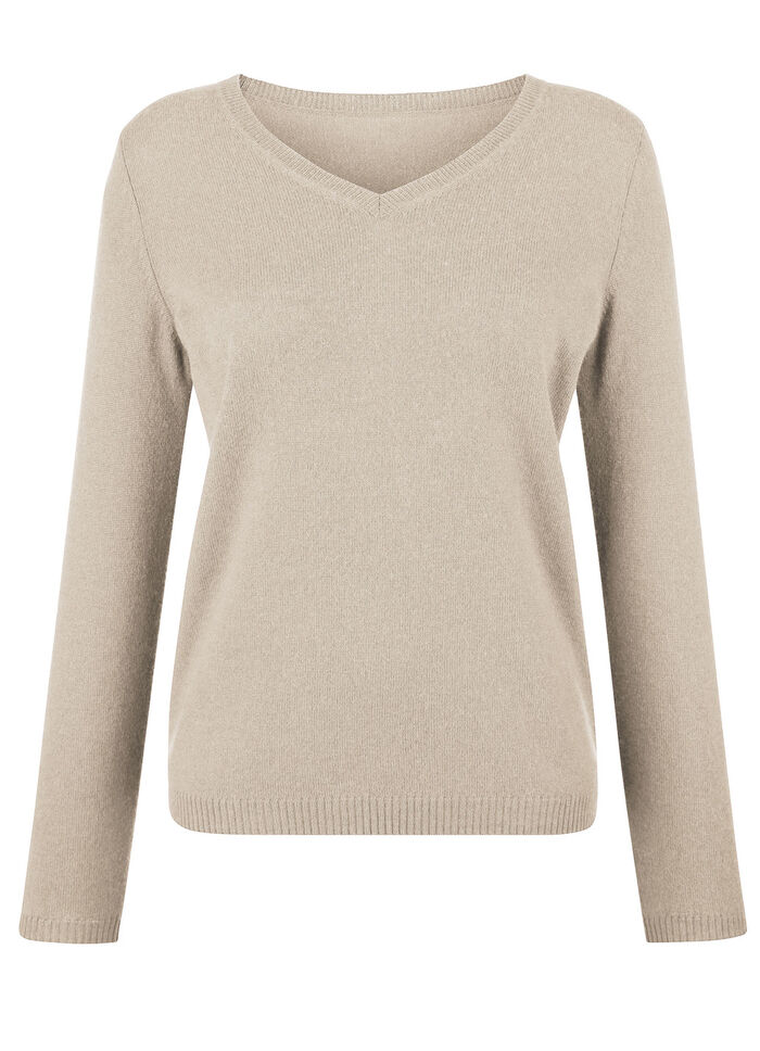 Tröja med kashmirinnehåll BEIGE