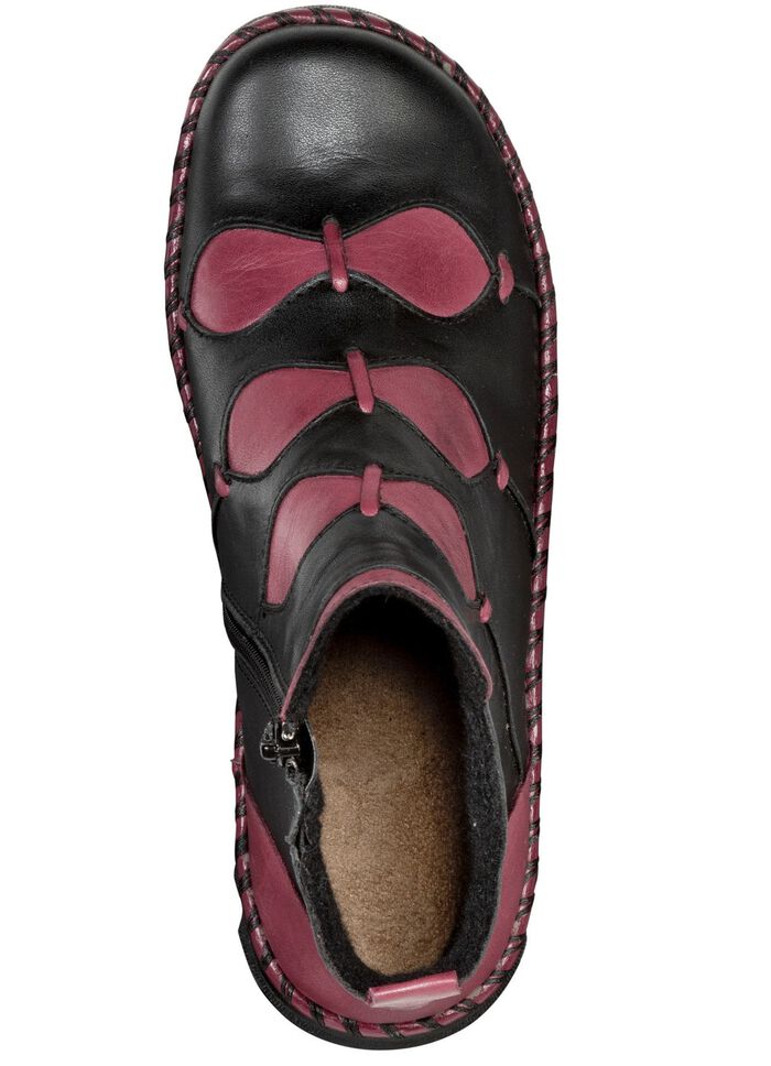 Gemini bootie gjord av subtilt skuggat nappal&auml;der av kohud 