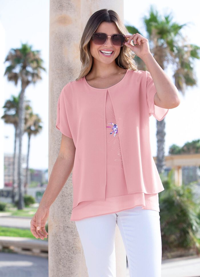 Tunika med dekorativt motivtryck 