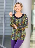 L&aring;ng skjorta med svart f&auml;stkant SVART GR&Ouml;N