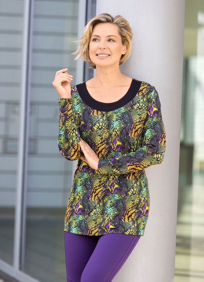 L&aring;ng skjorta med svart f&auml;stkant SVART GR&Ouml;N