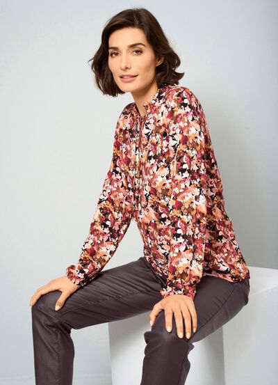 Slip-on blus med blommönster 