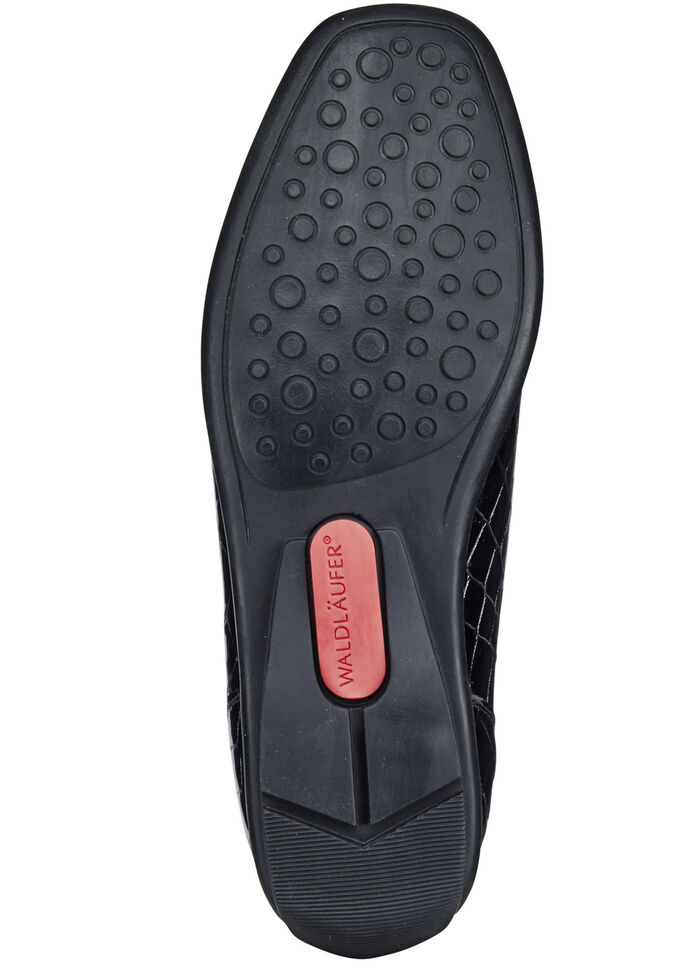 Waldläufer, snygga damtofflor, bredd H, med uttagbar fotbädd SVART