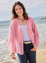 Kofta med strukturerat och &ouml;ppet m&ouml;nster 