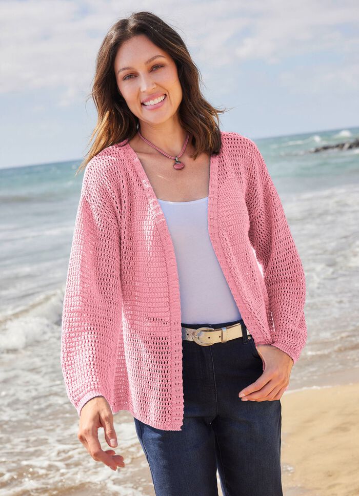 Kofta med strukturerat och &ouml;ppet m&ouml;nster 