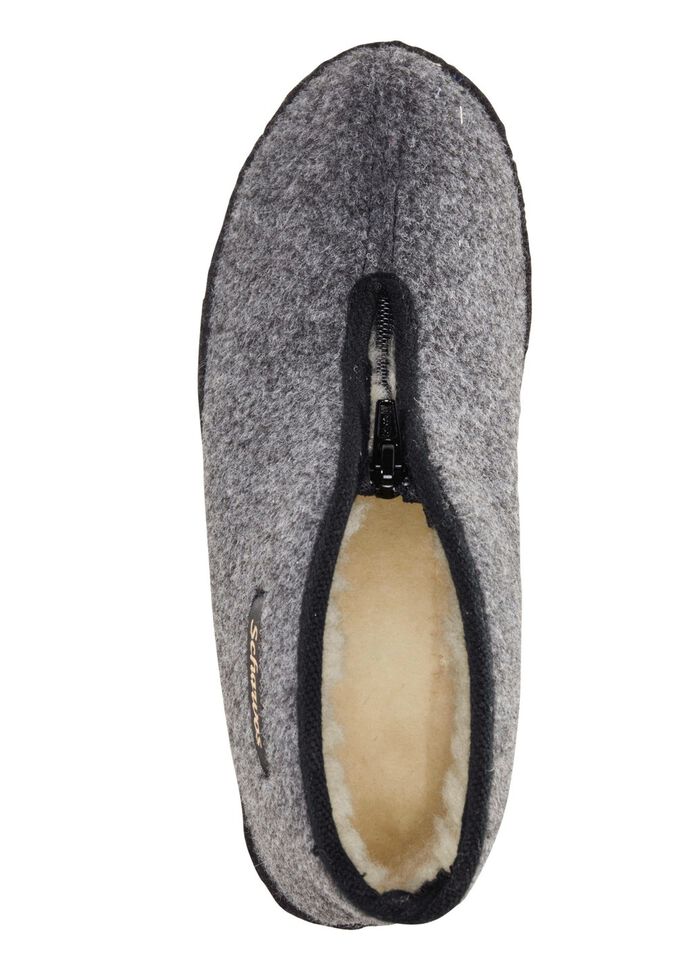 Andningsbara damtofflor med dragkedja GRÅ SVART