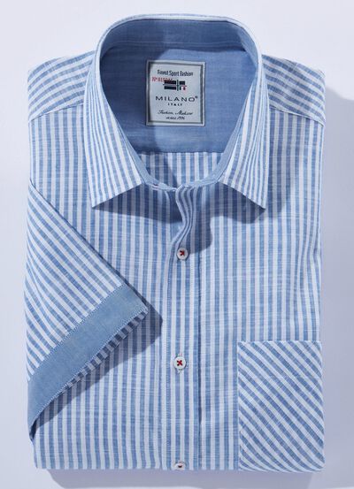 Randig "Milano Italy" skjorta i 4 f&auml;rger 