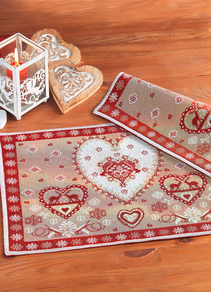 Bordstablett, 2 delar RÖDFÄRGAD