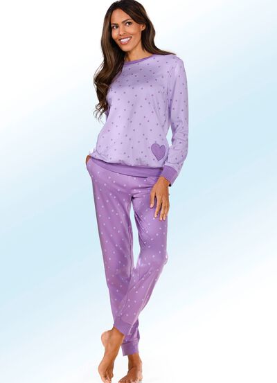 Interlock-pyjamas med muddar och helt&auml;ckande design 