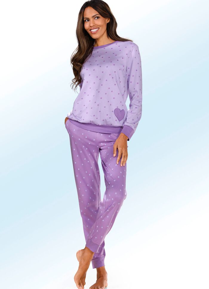 Interlock-pyjamas med muddar och helt&auml;ckande design 