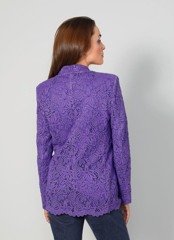 Blazer med blommig spetskant 