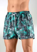 Badshorts med sidfickor, mikrofiber 