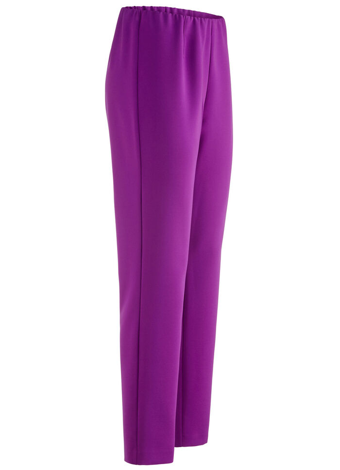 Ankellånga byxor med skuren midjeband FUCHSIA