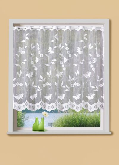 liten f&ouml;nstergardin med st&aring;nggenomdragning 