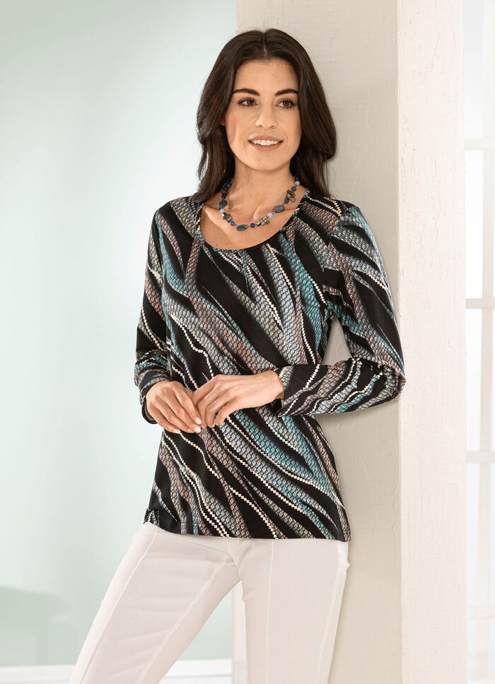 Skjorta med rund hals 