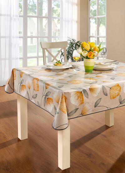 Oljeduksduk med ginkgomotiv 