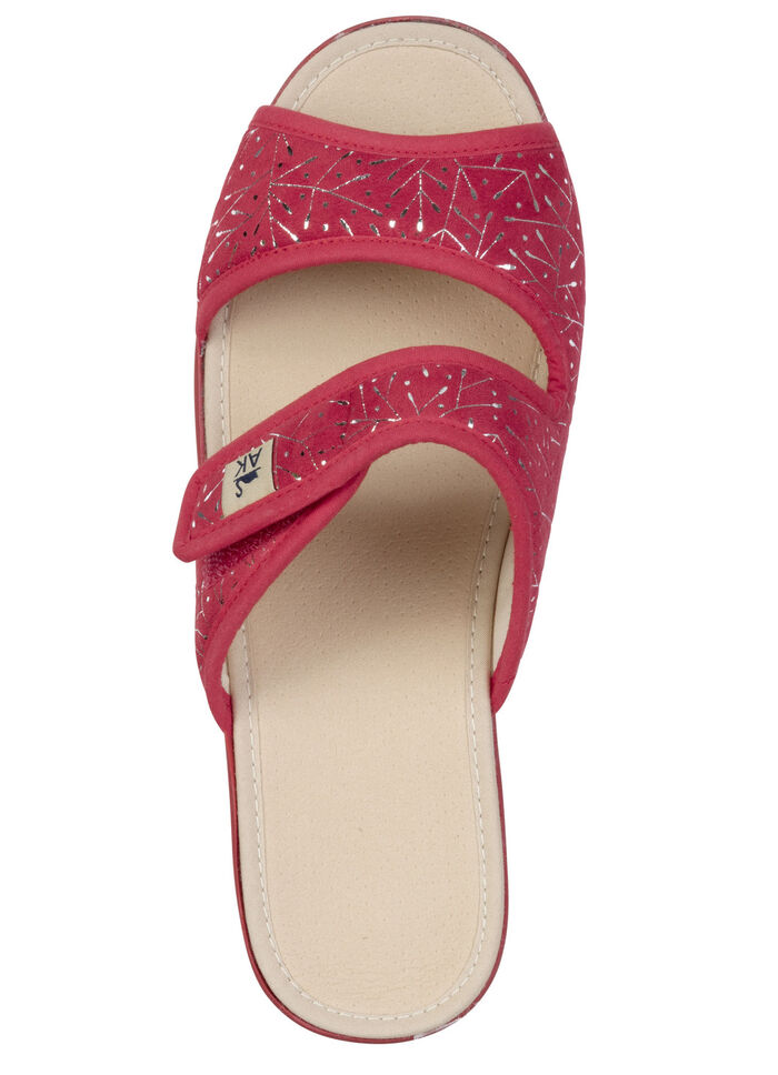 Lätta damslippers med kardborreband ROT