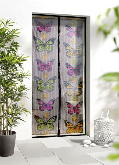 magnetisk gardin med kardborreband, , large