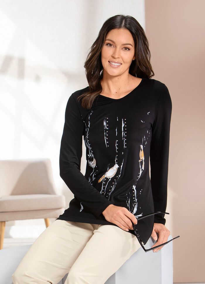 Skjorta med placerat tryck 