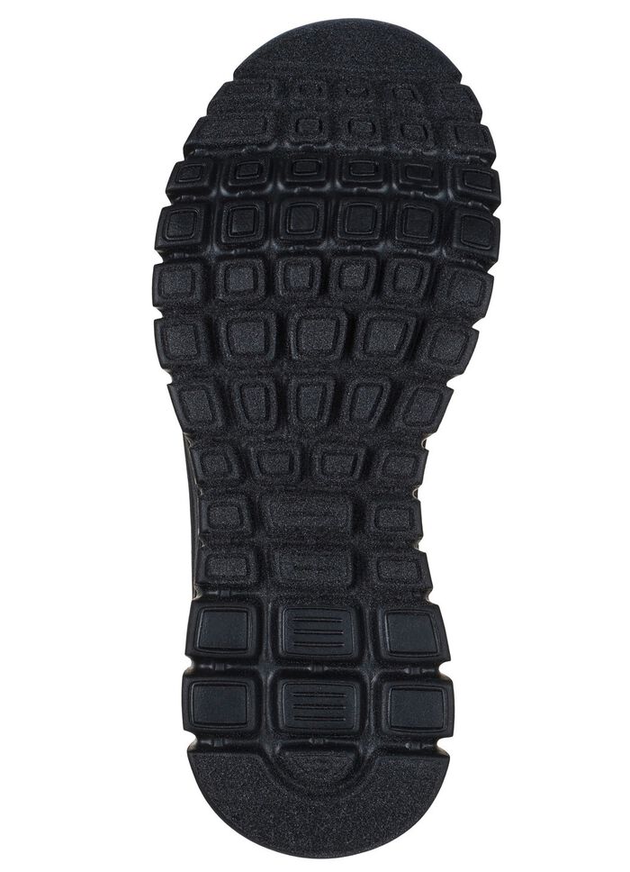 SKECHERS, klassiska damtofflor, tillverkade av syntetmaterial och stretchigt stickat material SCHWARZ