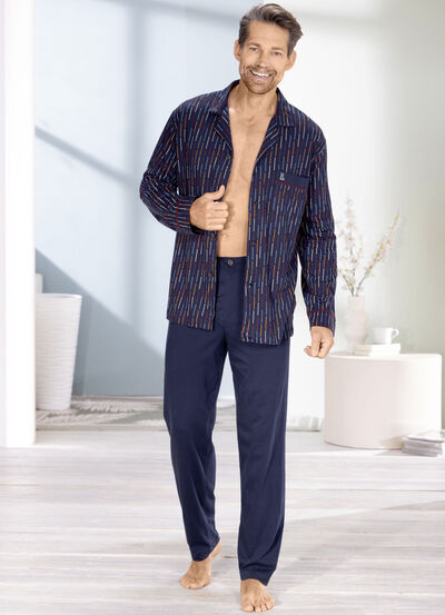 Pyjamas fr&aring;n Pastunette f&ouml;r m&auml;n med kn&auml;ppt topp 