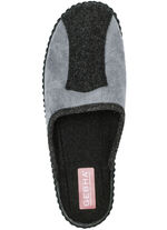 Tofflor av mjukt velourmaterial ANTRACITGR&Aring;