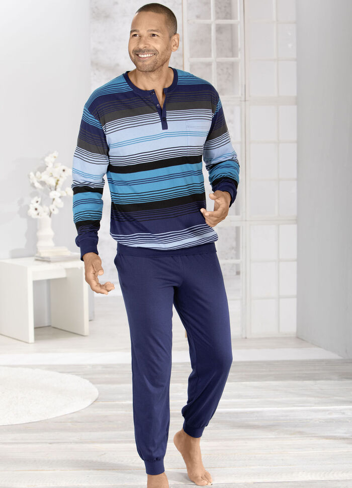 Pyjamas med knappslå och ärmslut, 