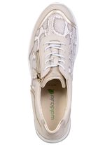 Waldl&auml;ufer, bekv&auml;ma damskor med sn&ouml;rning, bredd H, med uttagbar fotb&auml;dd BEIGE-GOLD