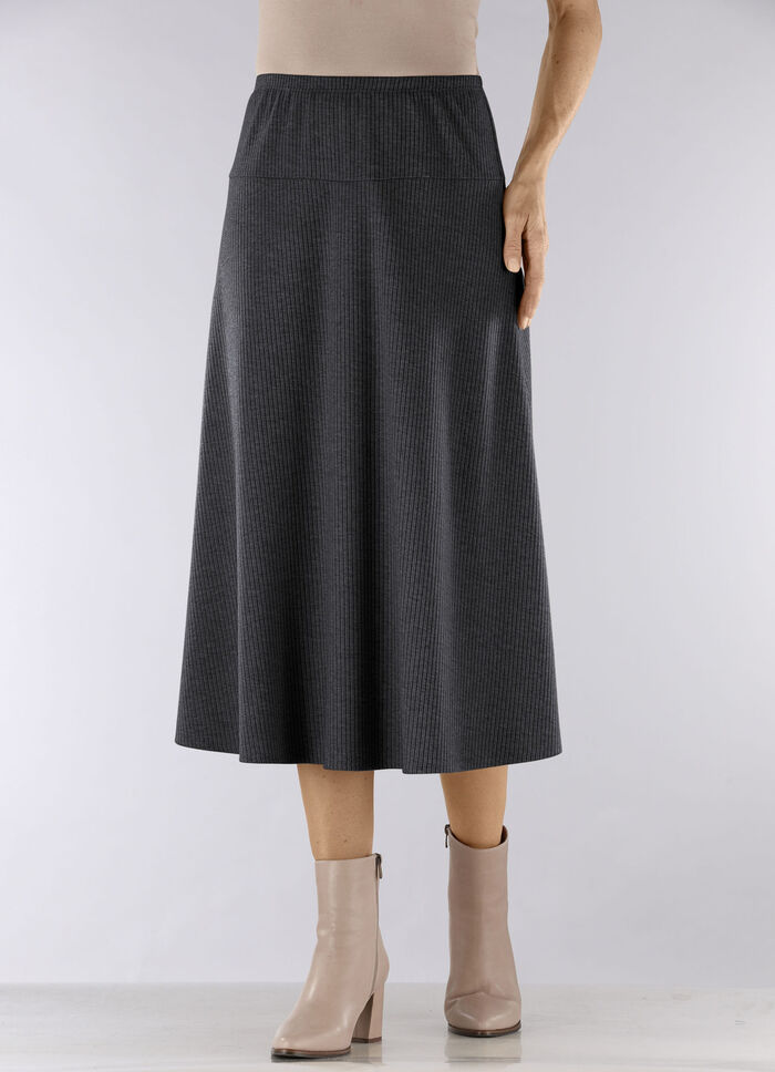 Kjol i bekväm pull-on-modell ANTHRAZIT MELIERT