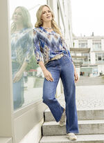 Skjorta med heltäckande tryck i 2 färger BLAU-CAMEL-EISBLAU