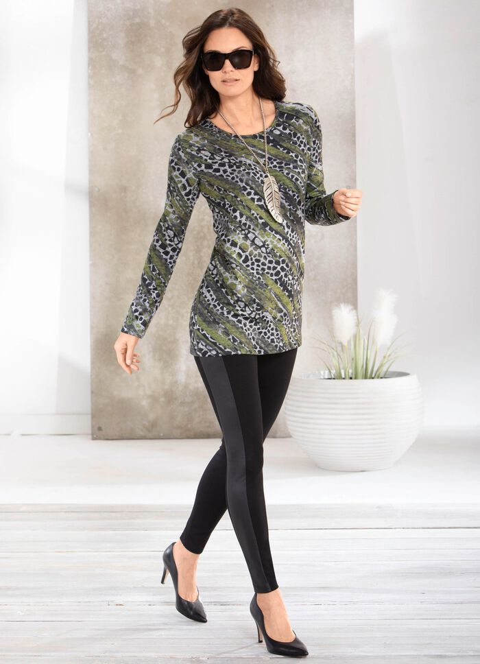 Leggings i en intressant materialmix 