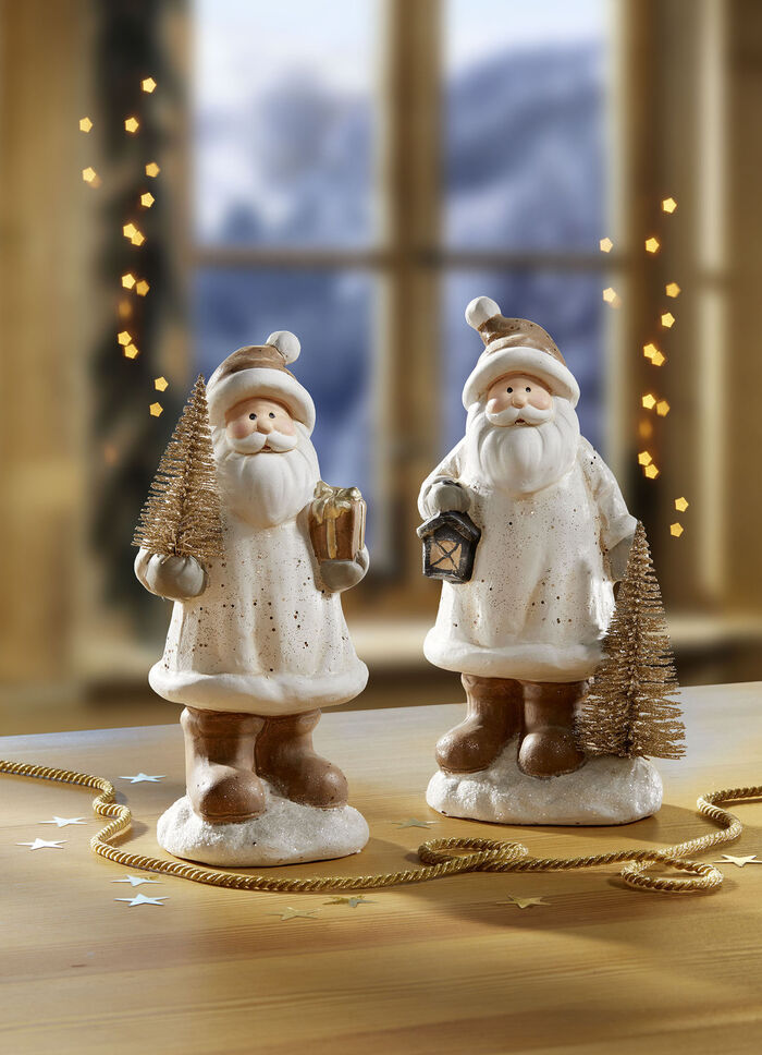 Keramisk jultomte VIT