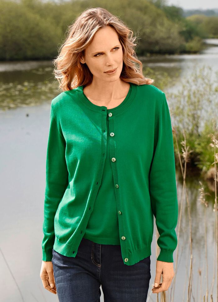 Ren bomullskofta GR&Ouml;NT