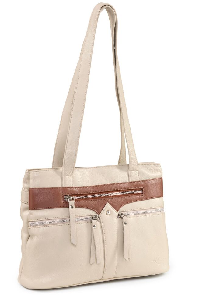Laurina, v&auml;ska, dam, gjord av l&auml;der BEIGE-BRAUN