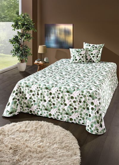 &Ouml;verkast och &ouml;rngott med naturligt bladmotiv 