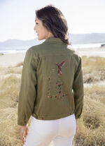 Broderad jeansjacka, 