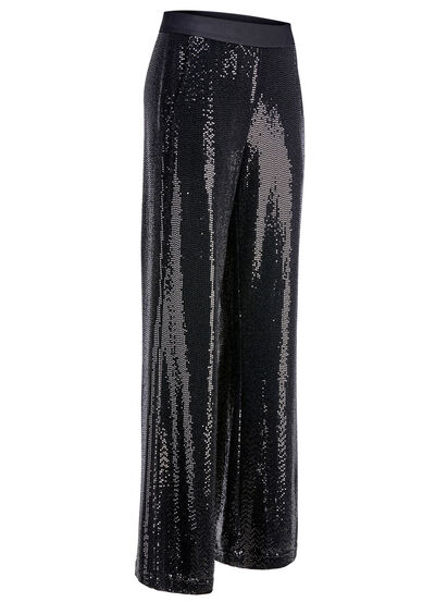 Byxor med glittrande paljetter 