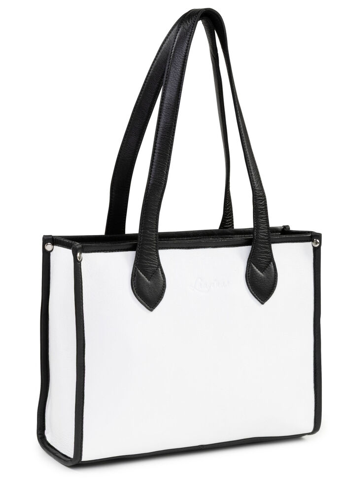 Laurina, väska, dam, gjord av läder WEISS-SCHWARZ