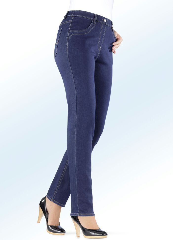 Figurformande powerstretchjeans SVART-VITT