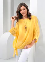 Dubbellagers skjorta med chiffong&ouml;verdrag 