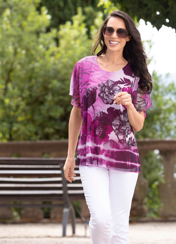 Tunika med blommigt tryck 