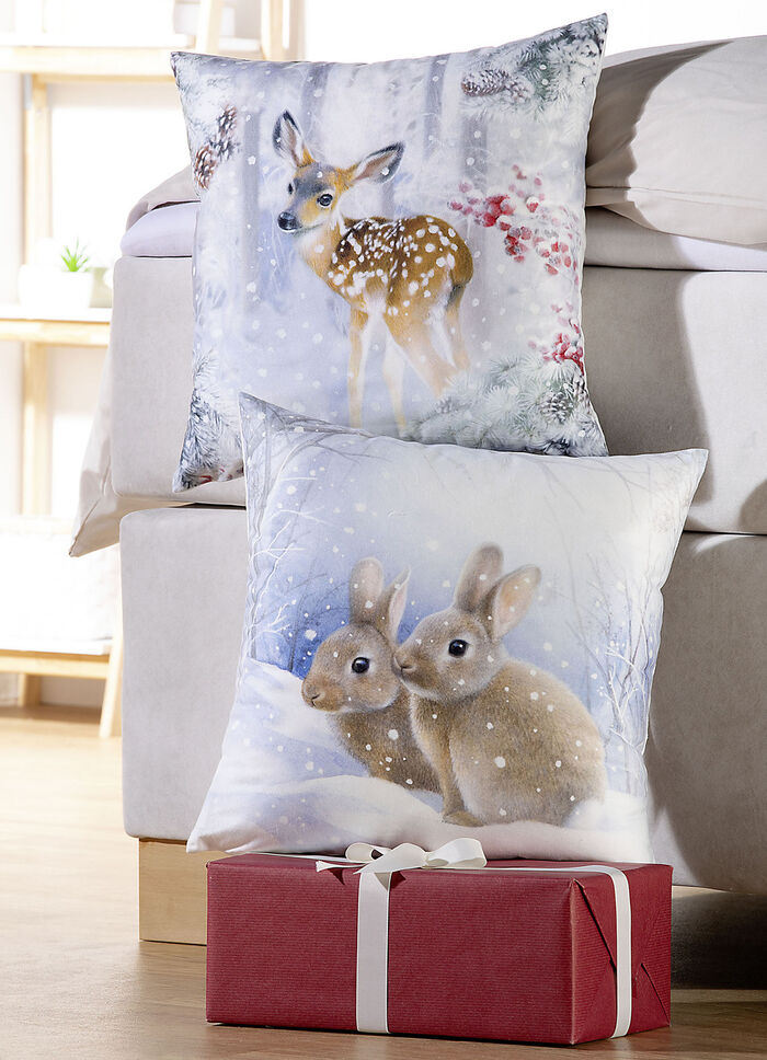 Sammetsmjuka örngott med dragkedja ECRU-FÄRGAD