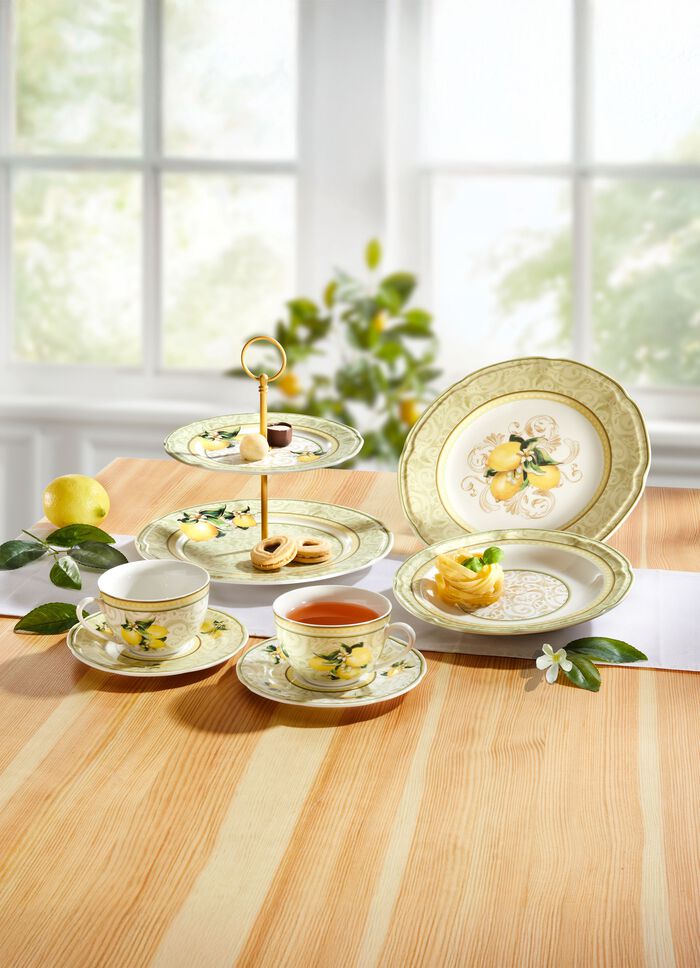 Tekoppar med fat, 2-pack 