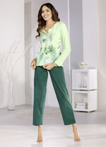 Pyjamas med virkad halsringning 