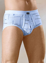 Finribbade kalsoner i fyrpack med gylf, m&ouml;nstrade 