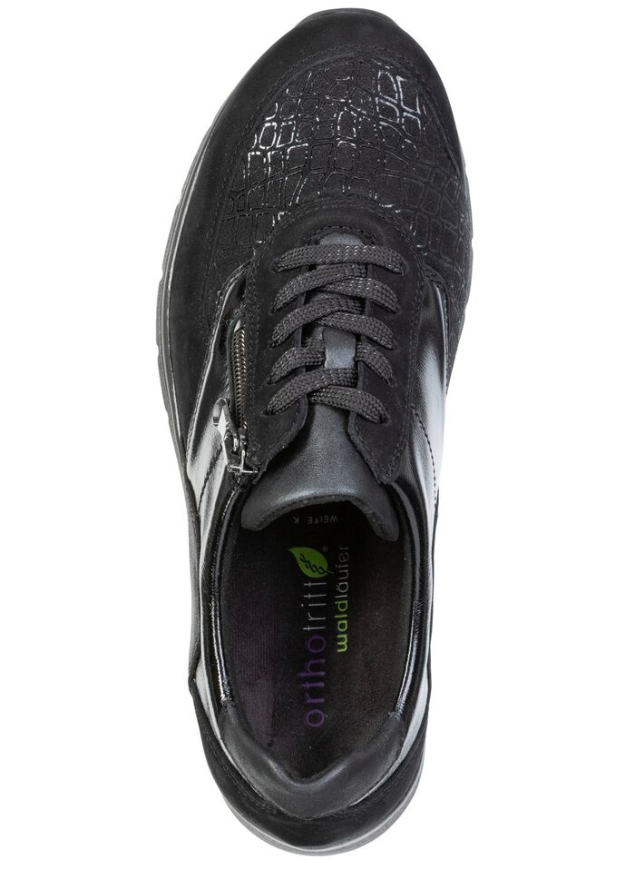 Waldl&auml;ufer, bekv&auml;ma damsneakers, bredd K, med uttagbar fotb&auml;dd SCHWARZ